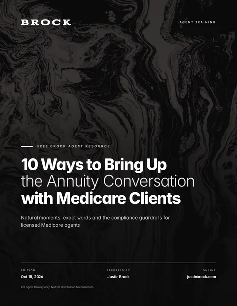 Cover of the guide 10 Ways to Bring Up the Annuity Conversation with Medicare Clients